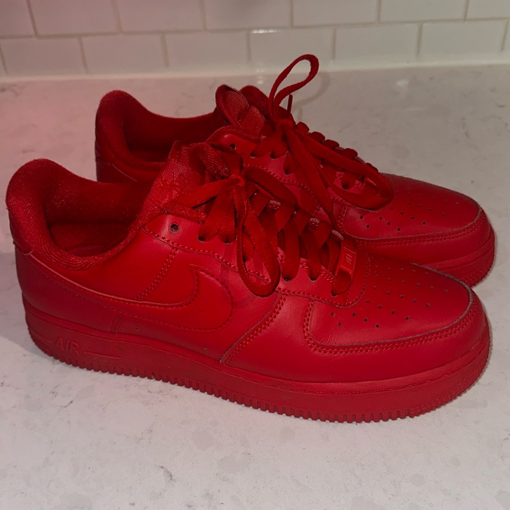 Men’s red Air Force ones